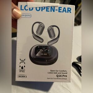 Q16 Pro Open-Ear True-Wireless Earbuds - Black brand new in the box.